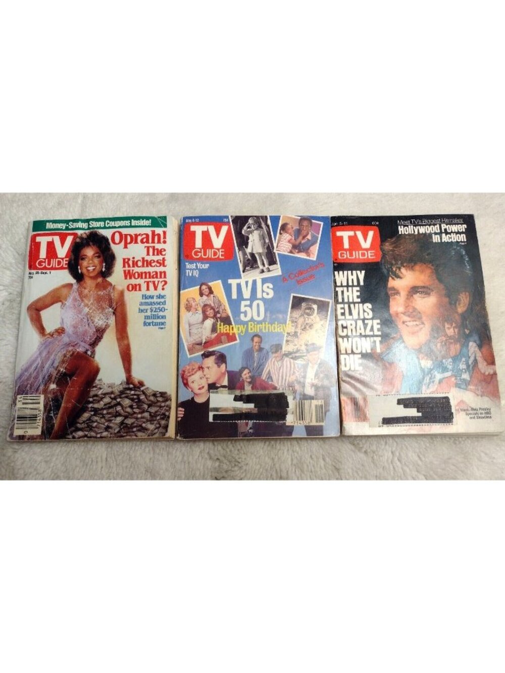 TV Guide Magazine Elvis Presley Oprah Winfrey 89 I Love Lucy Bill Cosby Show